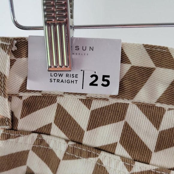PACSUN brown chevron low rise straight leg jeans Sz 25 NEW - Picture 9 of 13